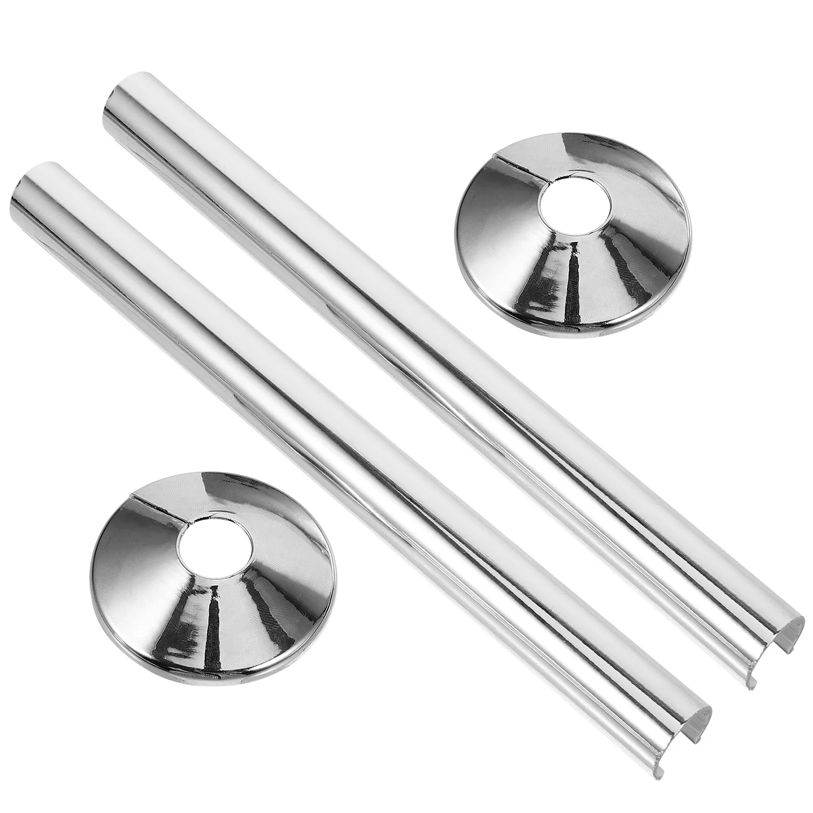 

2 Sets 15mm x 200mm Decorative Heating Pipe Covers Plastic Collars Radiator Sleeves Water Heater Exhaust Collar