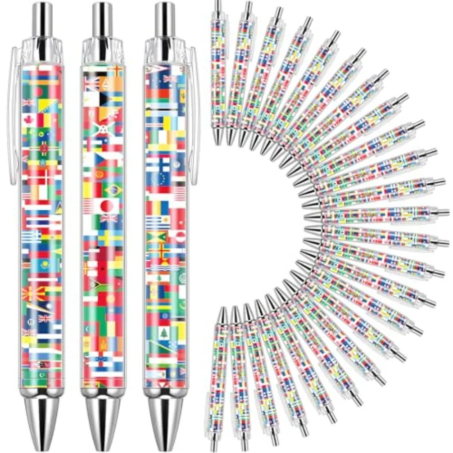 

Pcs International Flag Pens Around The World Multicultural Country Flags Ballpoint Pens Bulk Gifts for Students School Classroo
