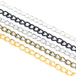 5 Meters/lot 3x2mm 4x3mm Bronze Gold Silver 5 Colors Plated Unwelded Iron Cable Chains DIY Jewelry Making Findings Accessories