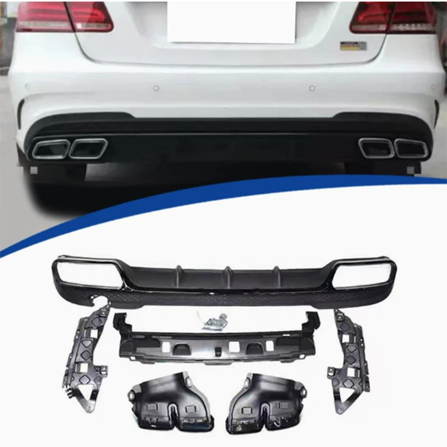 For Mercedes Benz E Class W212 E300 2013-2015 Bright Black Back lip Car Rear Bumper glossy black Diffuser Rear Splitters Spoiler