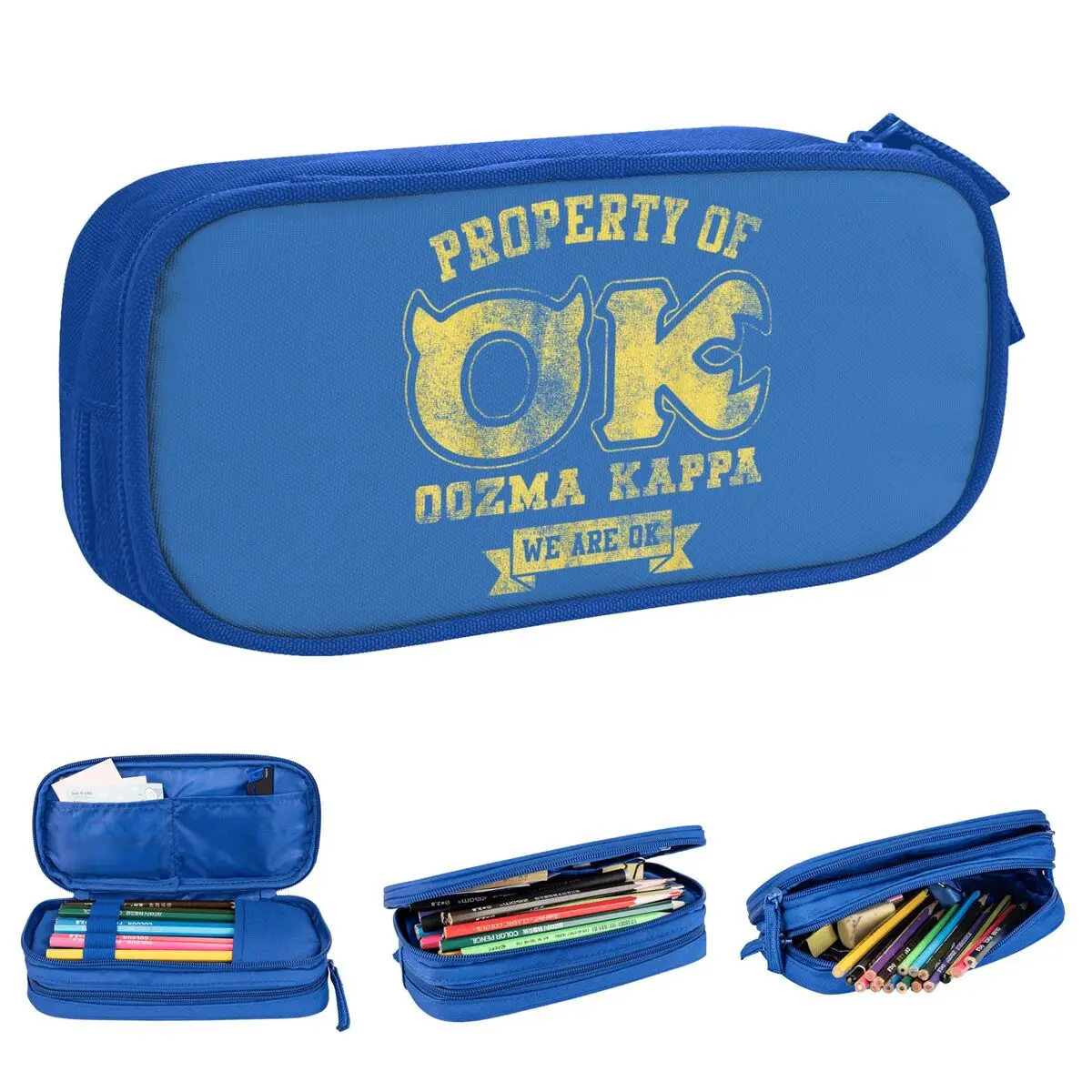 Monsters University Property Of OK Logo Pencil Cases Classic Pen Bag Student Large Storage School Supplies Cosmetic Pencil Box