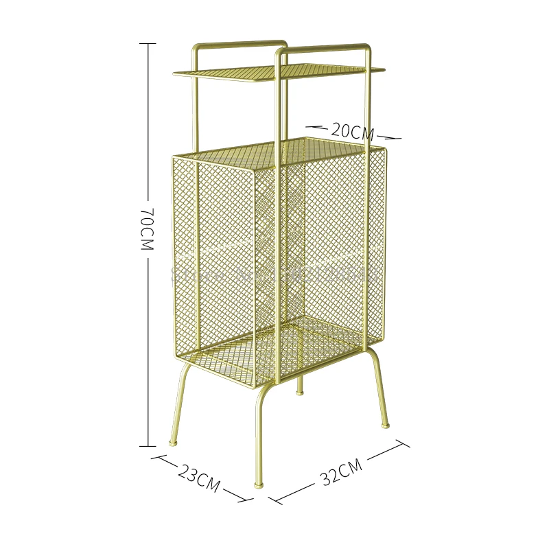 23cm width Narrow Iron Bedside Table Newspaper Book Magazine Storage Rack Nightstands for Bedroom Sofa Side Table Floor Shelf