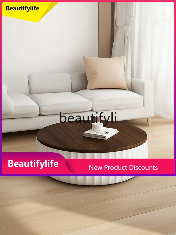 

X188 Italian round solid wood modern simple home living room coffee table table LT