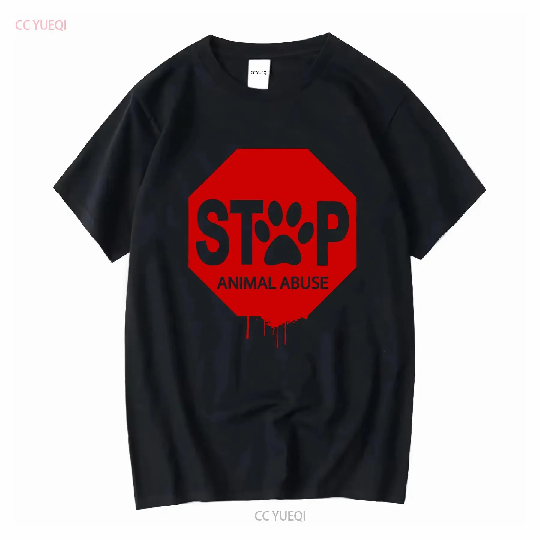 Mens Stop Animal Abuse T Shirt Rights Vegan Vegetarian vintage Washed Versatile Breathable homme Top For Everyday Wear graphic