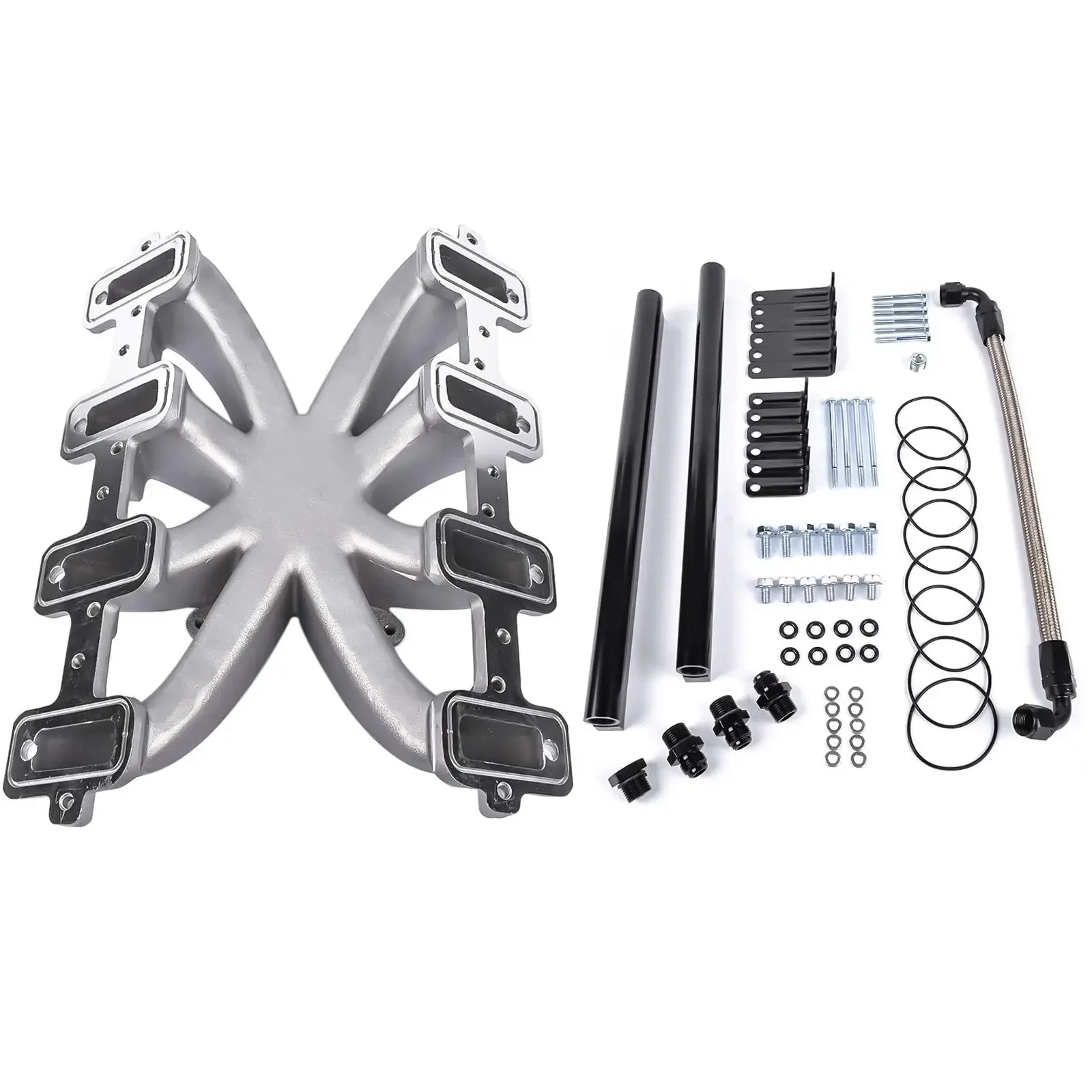 

AP02 для GM LS1/LS2/LS6 Соборный порт, одиночный плоский впускной коллектор EFI с топливными рельсами, НОВЫЙ