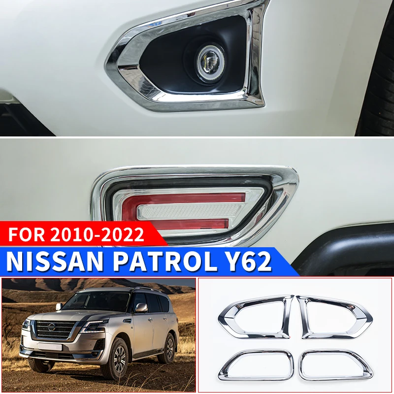 

Chrome Front Rear Fog Lampshade for Nissan Patrol Y62 2021-2016 External Upgrade Decoration Modification Accessories Fog Lamp