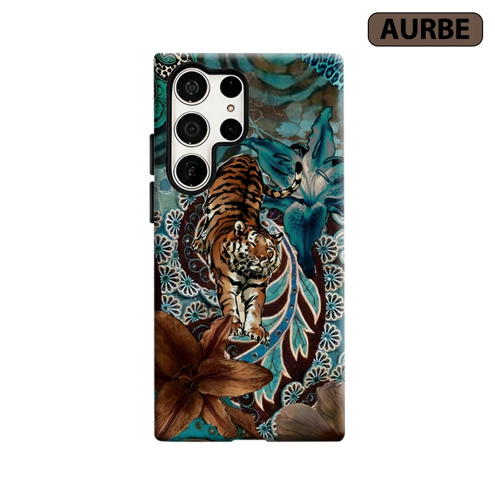 Tiger Lily Phone Case for Samsung Galaxy S26 S25 Ultra S24 S23 Ultra Plus Shockproof Double Layer Tough Back Cover