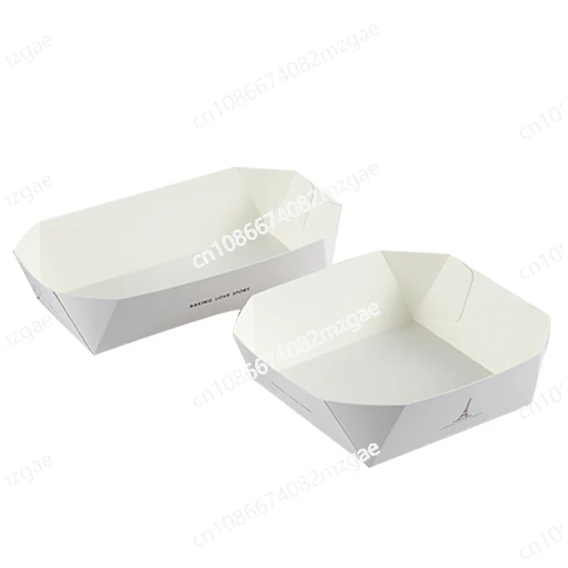 

Open boat box paper tray bread tray west point street snack box octopus balls freshly baked bread paper tray baking packaging