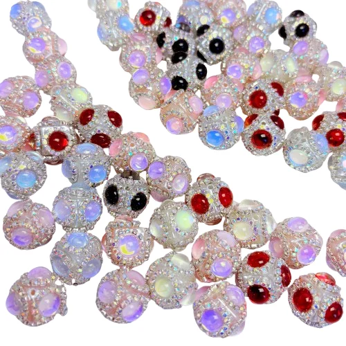 

Бусины для рукоделия своими руками для проектов ручной работы — уникальный стиль, блестящая инкрустация стразами, разные цвета | 10шт/уп