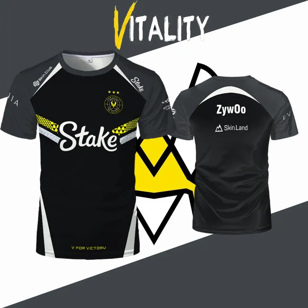 

CS2 Vitality Esports Club Team Uniform ZywOo Casual Breathable Training Suit Men's And Women's Fan Custom Short-Sleeve T-Shirts