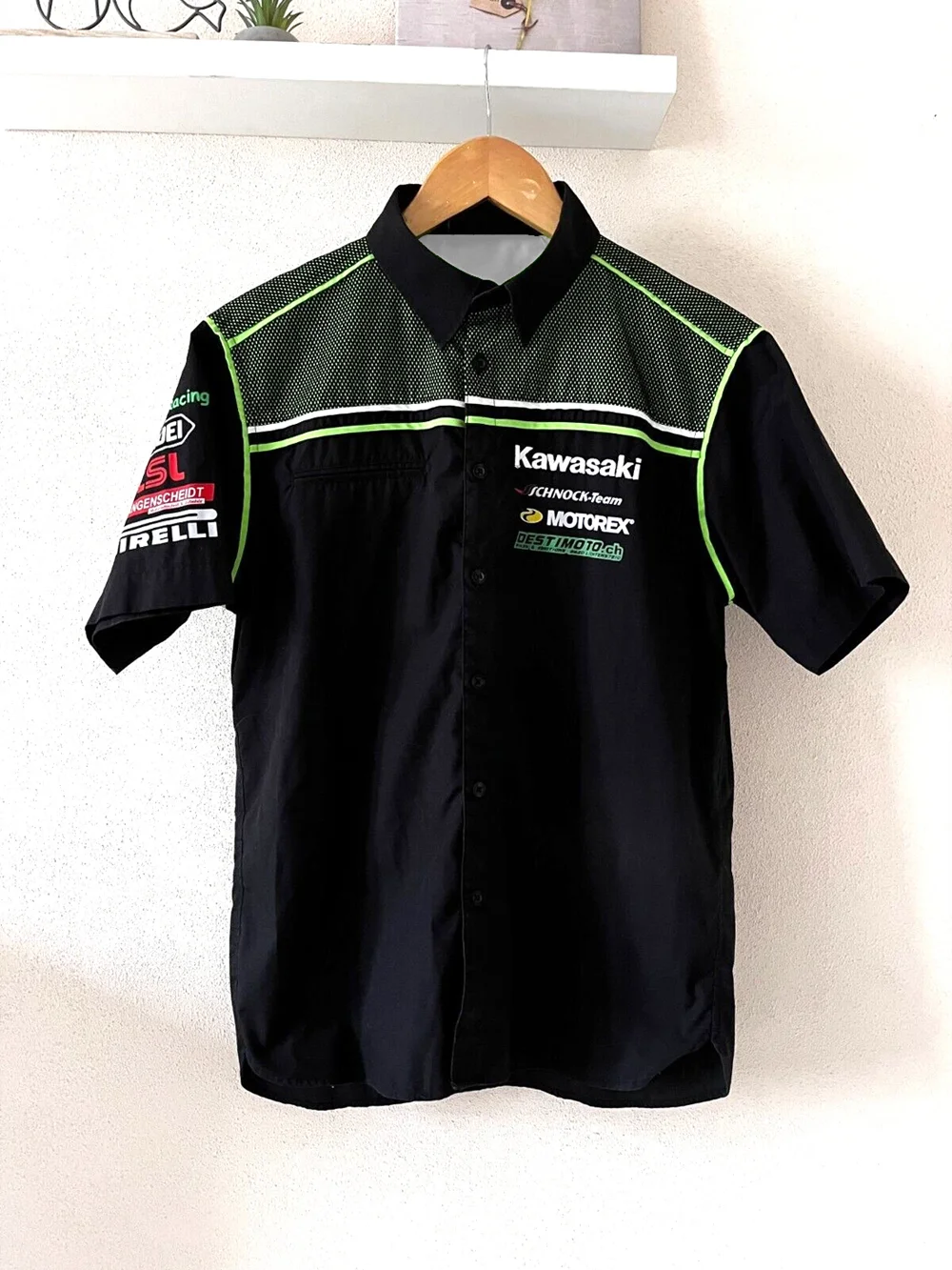 

Kawasaki Big logo Short-sleeved Shirt Outdoor Cycling Summer Classic Tee Adults Loose Exercise Off-road Motorcycle Jersey