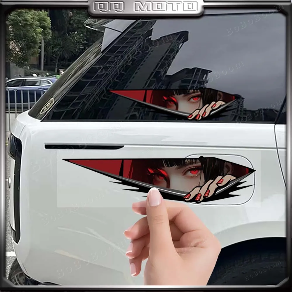 عاكس أنيمي عيون دراجة نارية ملصق الجسم الديكور الخدوش غطاء الجسم هدية الزجاج الأمامي سيارة دراجة ملصقات مقاوم للماء #1