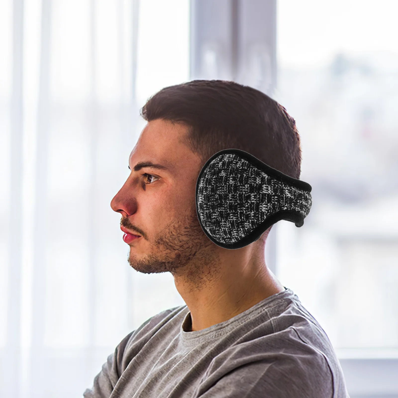 Cache-oreilles tricotés unisexe, cache-oreilles pliables d'hiver derrière la tête, pour le cyclisme en plein air, la randonnée, le ski, utilisation par temps froid