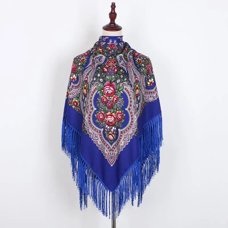 

Роскошные квадратные одеяла большого размера с принтом, русский женский свадебный шарф, хлопковый носовой платок в стиле ретро, осенняя шаль 140*140 см