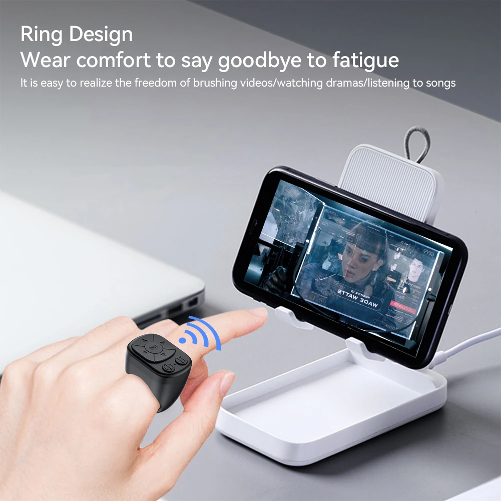 Blutooth 5.3 Remote Control Scrolling Finger Mobile Phone Video Remote Control Selfie Stick Fingertip Controller Automatic Page