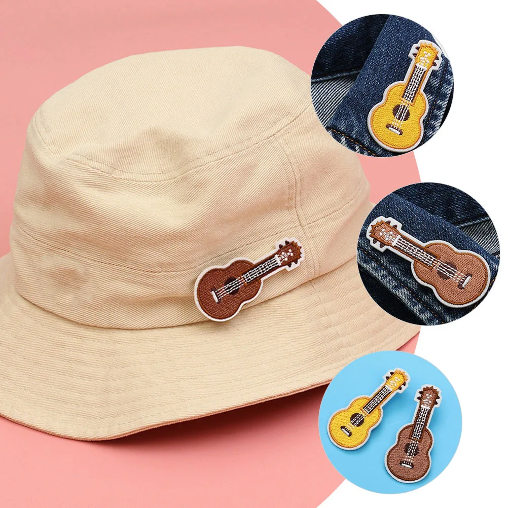 

4Pcs Ukulele Brooch Embroidery Pin Decorative Lapel Pin Clothing Accessories Clothing Bag Ornament Backpack Ornament