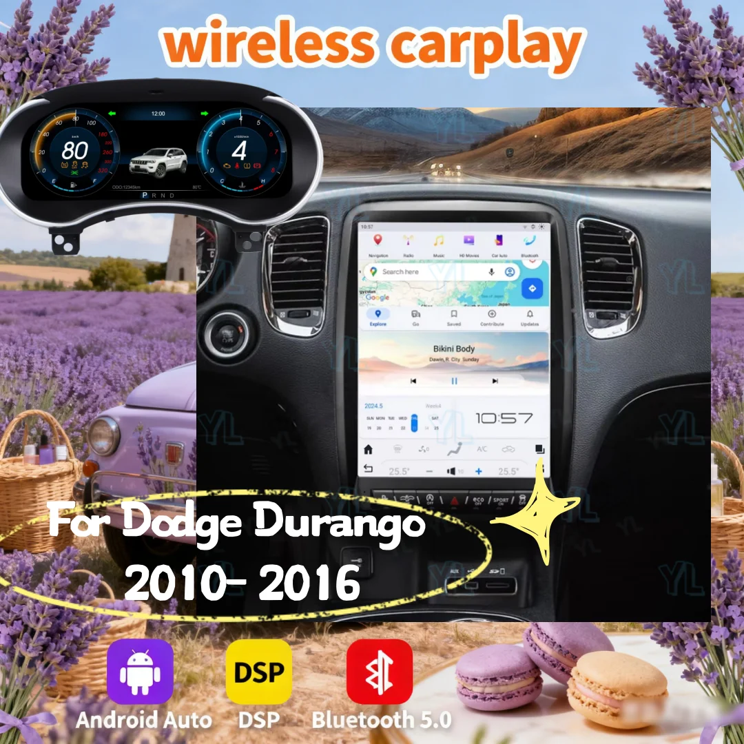

S 256G Android 13 с вертикальным экраном CarPlay Радио для Dodge Durango 2011-2020, автомобильный мультимедийный плеер, GPS, стерео, авторадио, головное устройство