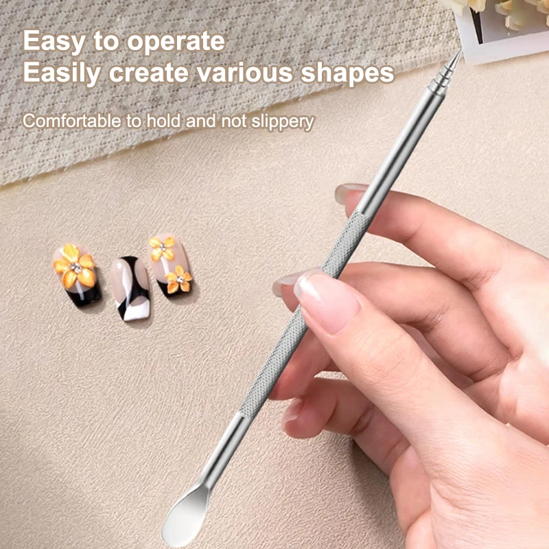 Double-ended Nail Art Carved Pen 12.5cm Multi-Function Mix Gel Polish Nail Builder Pen DIY 3D Carving Flower Sculpture Brush