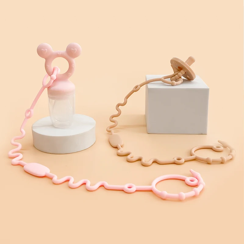 1/6pcs Baby Pacifier Clips Soft Silicone Teething Chain Anti-lost Chain Toy Adjustable Stroller Baby Accessories