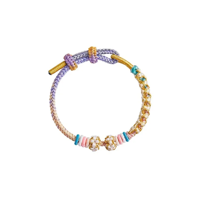 2026 New Style DIY Semi Finished Gold Beadable Handwoven Peach Knot Best Friend Jewelry Festival Friend Gift