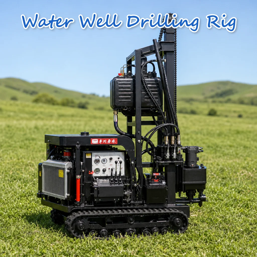 Customized Water Well Boring Machine 22HP to 35HP Heavy Duty Diesel Engine Fully Hydraulic Tire Mounted Mini Strong Output