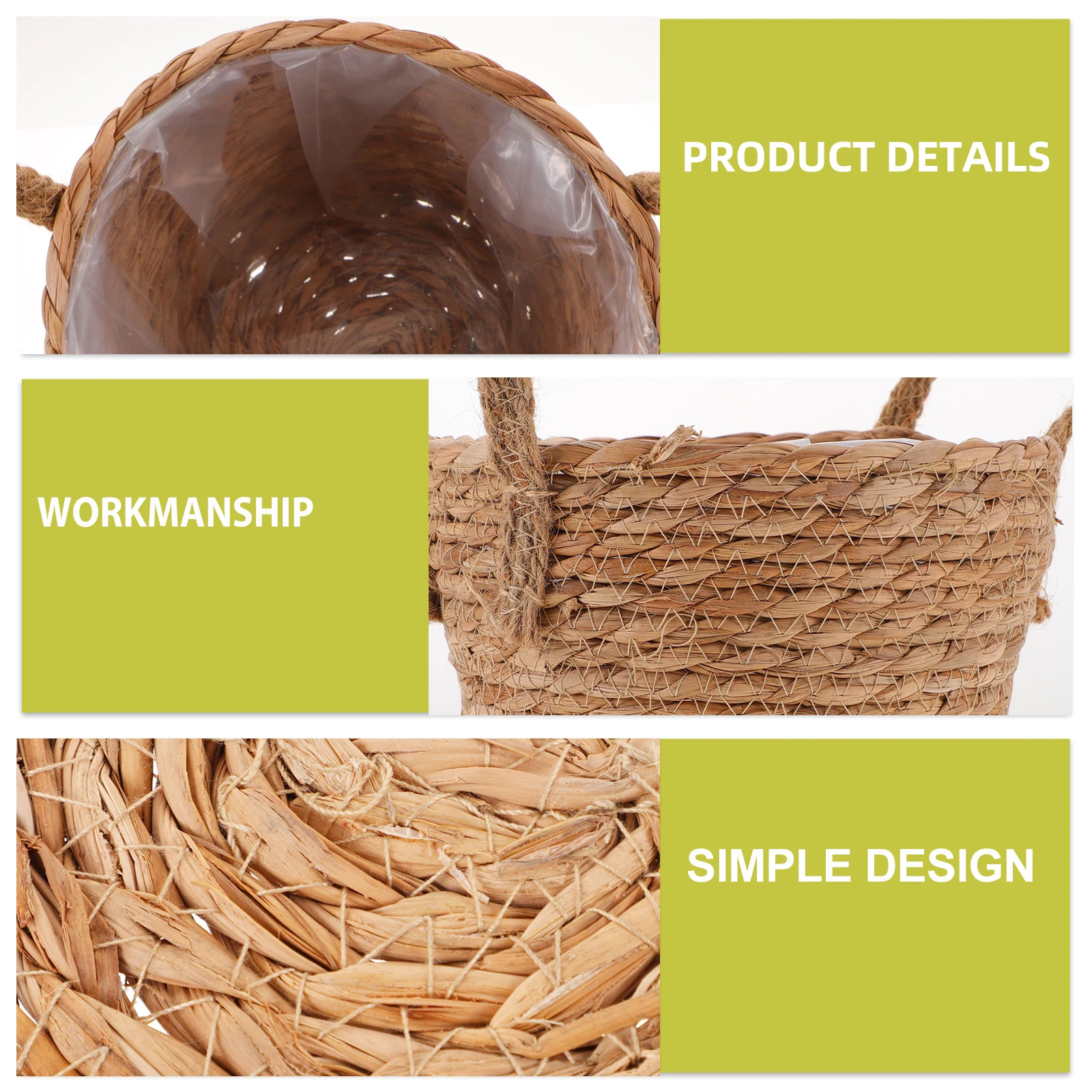 

Woven Flower H made Rattan Planter 20cm Diameter Storage Basket Indoor Plants Decorative Woven Pot Multi purpose Plant Basket