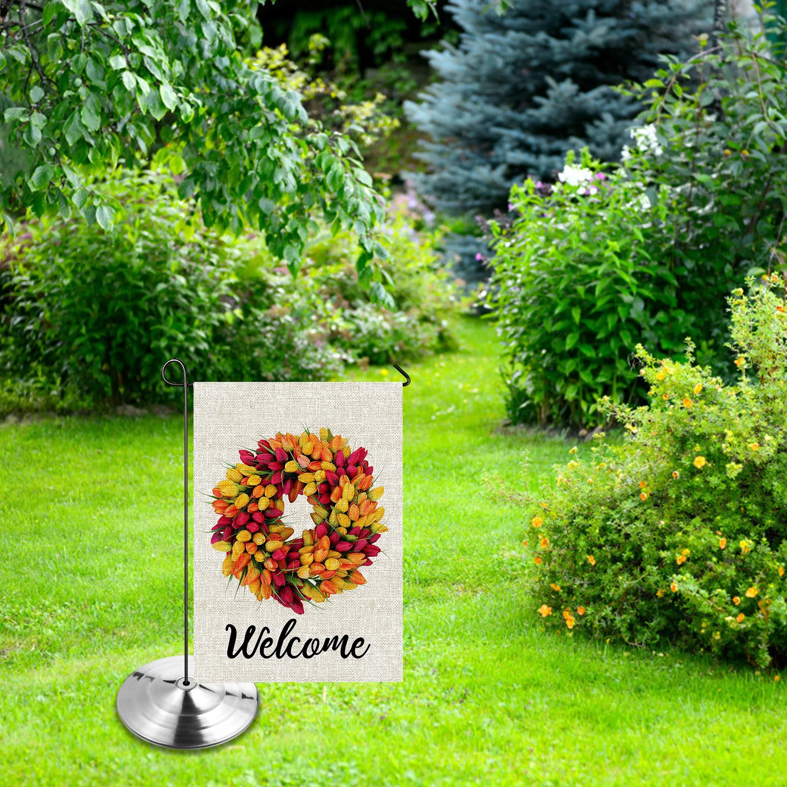 

Stainless Steel Flagpole Collar Silver Easy Install Flag Pole Holder for Outdoor Garden Balcony Flag Stand Base