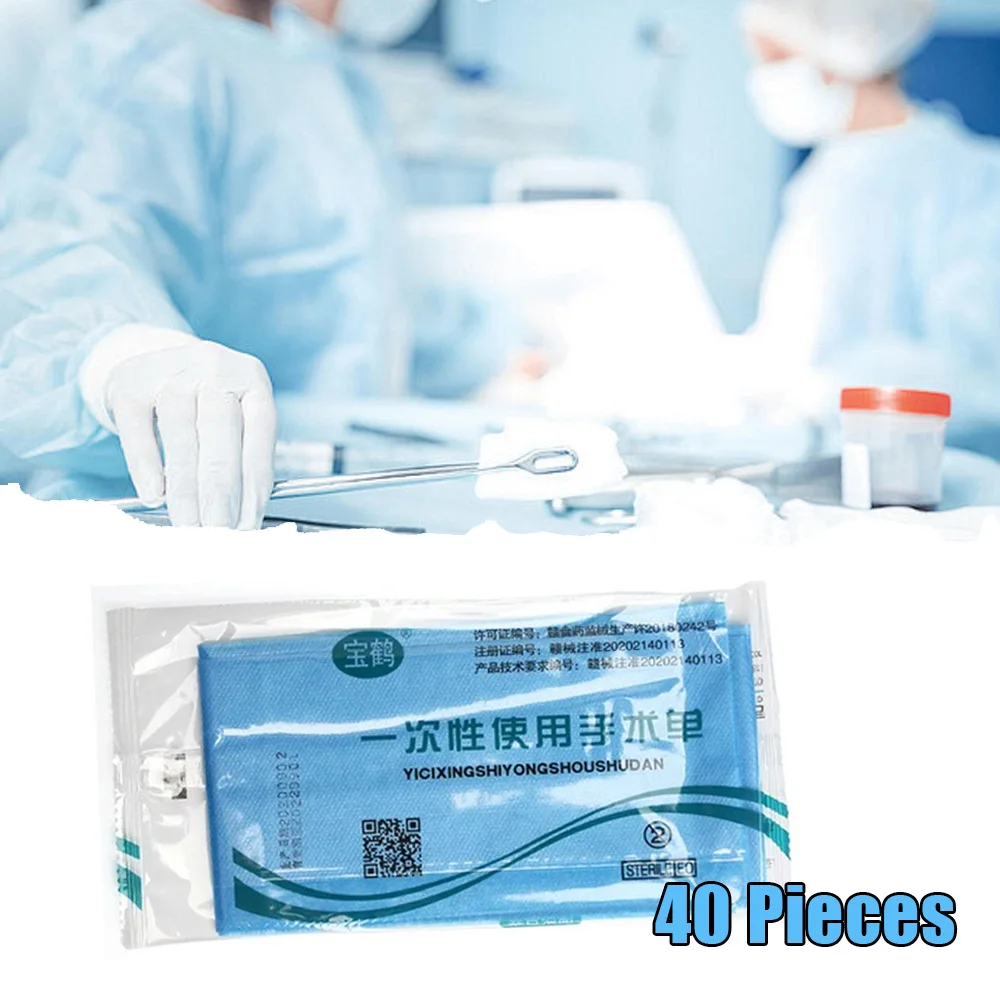 40-400 Uds. Cortinas quirúrgicas sechables médicas hoja quirúrgica toalla quirúrgica azul cortinas  hoja  agujero estéril