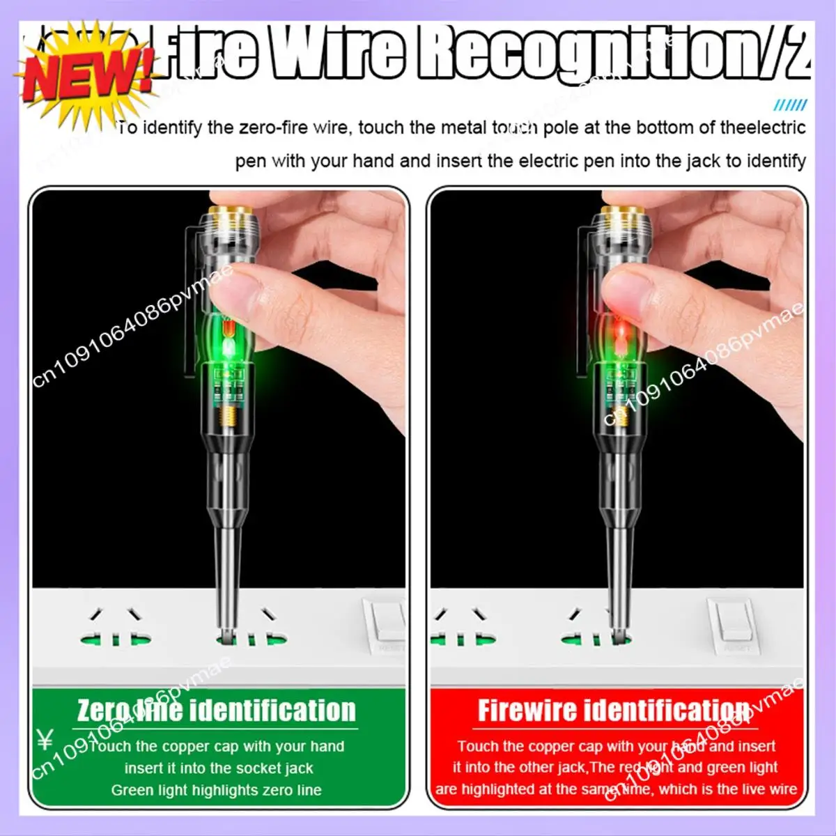 T24C 4PC Intelligent Induction Power Voltage Detector Pen 24-250V Circuit Tester Electrical Screwdriver Indicator Electrician