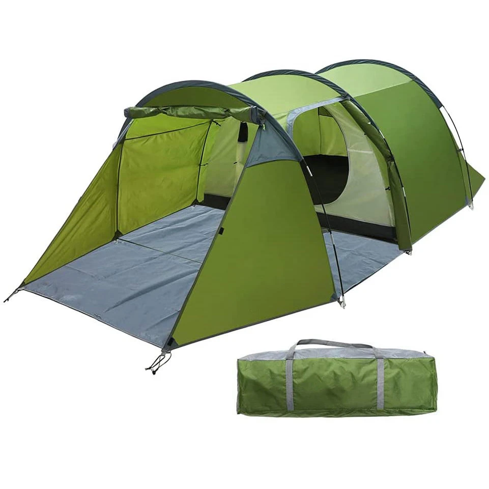 Spacious 2-4 Person All-Weather Tunnel Tent Waterproof, UV Shield, Quick Pitch - Ideal for Family Camping & Backpacking