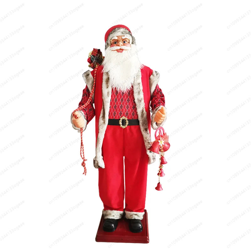 Large Animated Santa with Saxophone, 1.8m Motorized Dancing Decor for Christmas