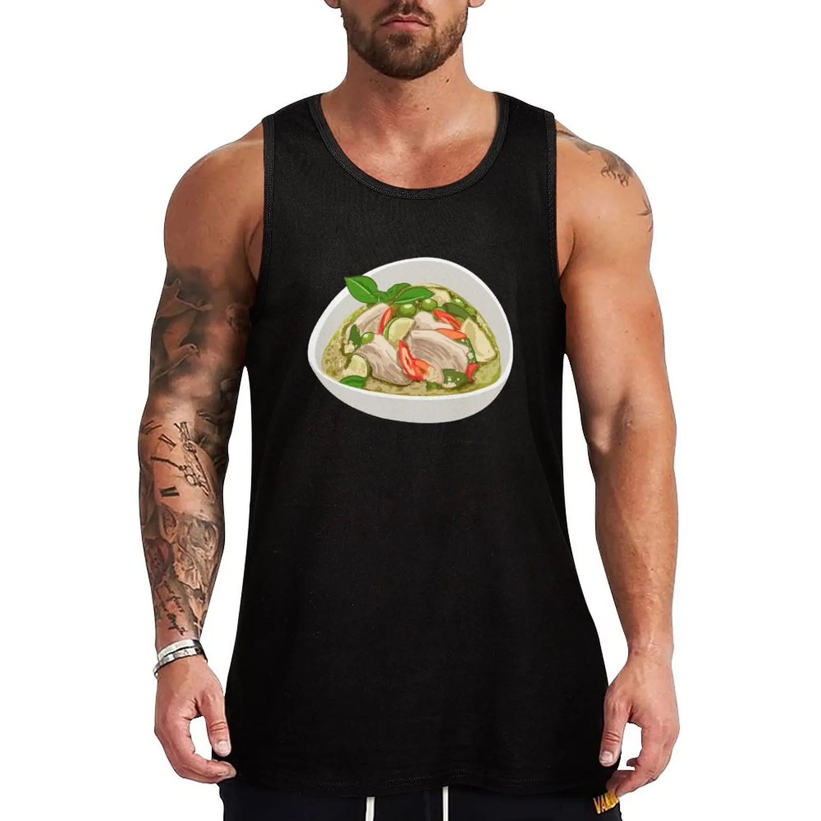 Bowl of Spicy Thai Green Chicken Curry Tank Top Street Style Tank Top ärmelloses Shirt mit Grafikdruck