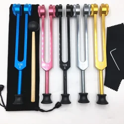 128Hz Tuning Fork with Base Colorful Aluminum Alloy Tuning Forks Sound Healing Therapy Chakras Harmonizer Percussion Instruments