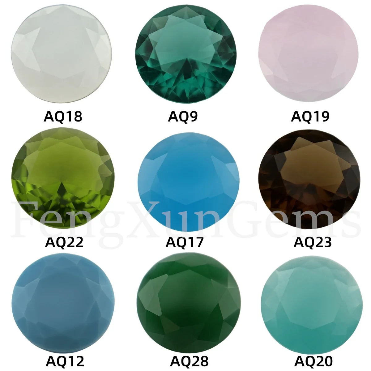 1.0~12mm Round shape Glass Bead 10~50pcs/lot Multicolour Loose Brilliant Cut Glass Synthetic Gems Stone For Jewelry