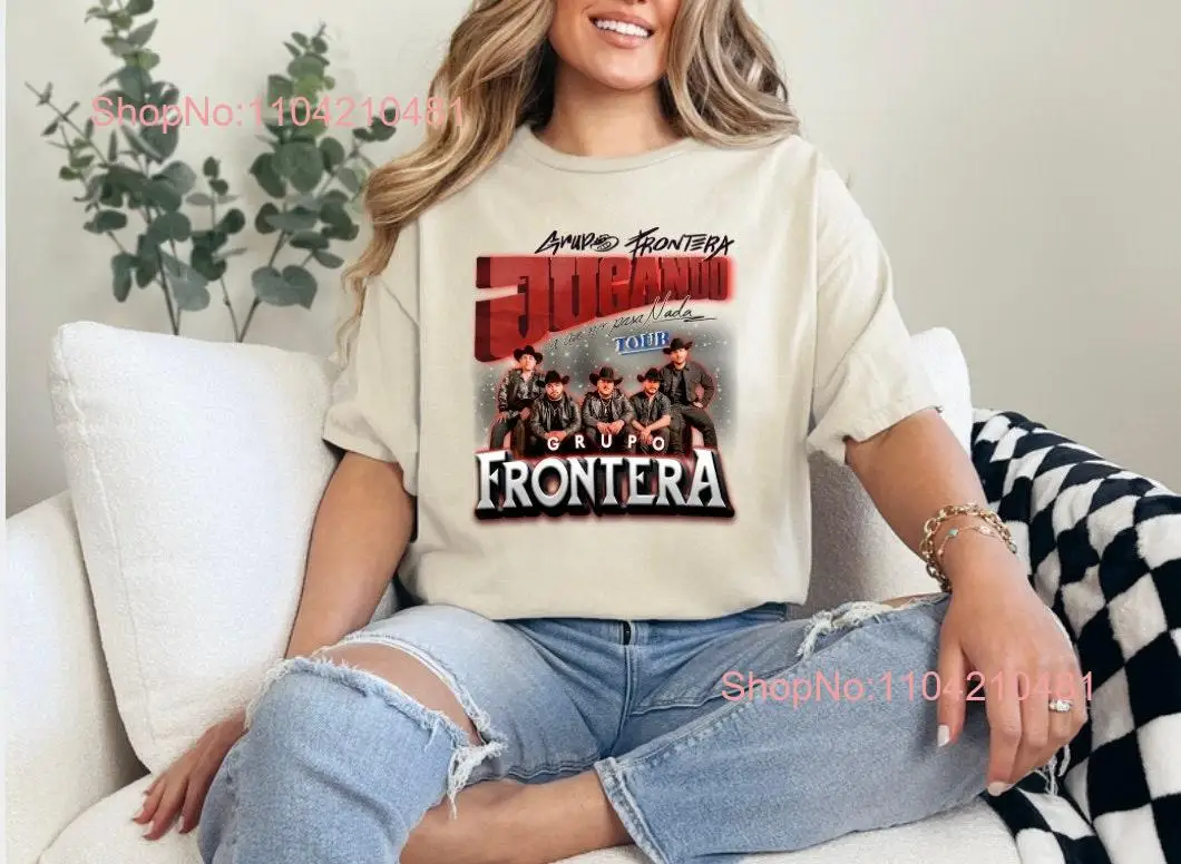 Grupo frontera tour jugando a que no pasa nada concierto camiseta Banda unisex manga larga o corta