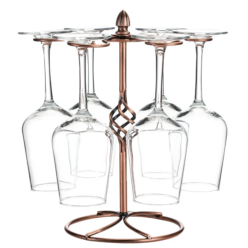 

Red Wine Glass Holder European Style Retro Bronze Goblet Hanger Upside Down Display Rack Wine Rack Creative Wine Set For Home