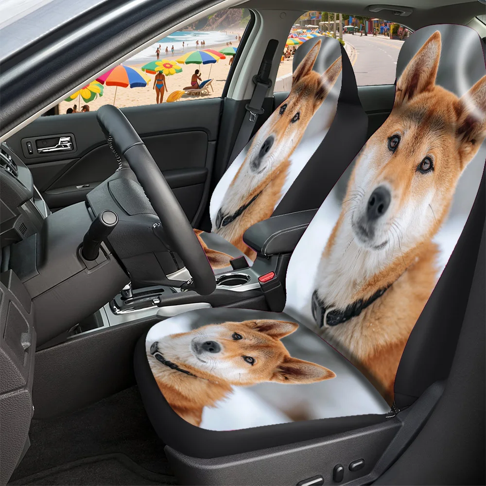 Car Seat Covers - Halloween Christmas New Year Easter Lucky Gift For Friends Shiba Inu Dog Portrait Premium Fit For Cars SUVs S