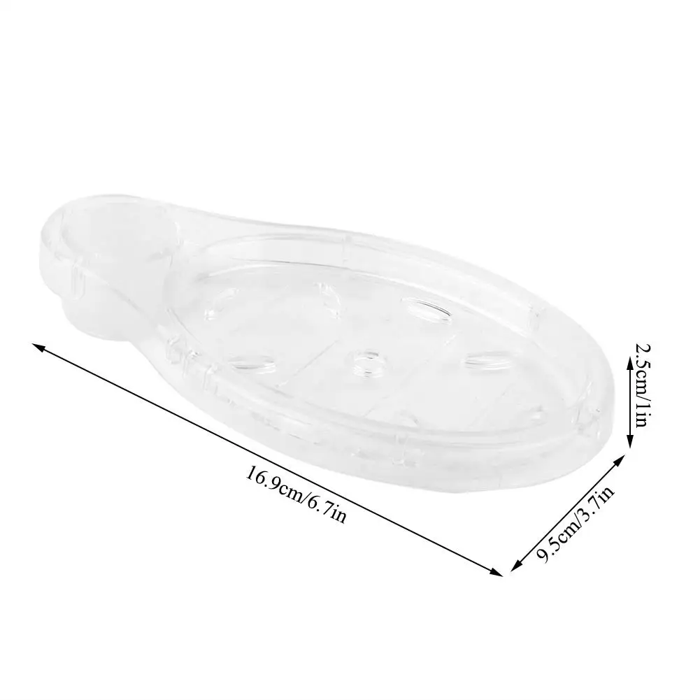 Transparent Round Acrylic Soap Dish with Drain Hole - Shower Storage Plate for 2 .5cm Lifting Rod