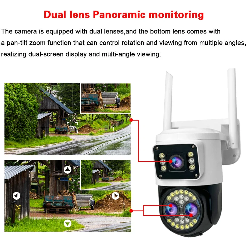 Imagem -05 - Wifi Ptz Câmera ip Rastreamento Automático ao ar Livre 10x 11x Zoom Três Lentes sem Fio Cctv Câmera de Vigilância de Segurança Vias Áudio 4k 12mp