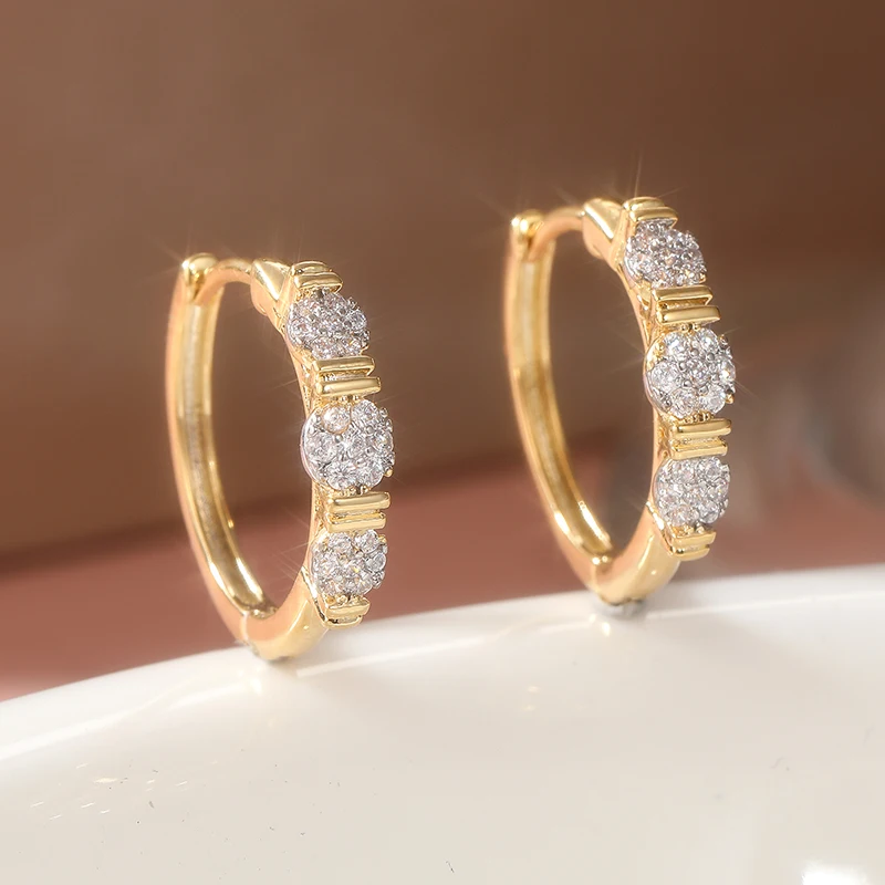 Klassische Zirkon-Ohrringe mit Inlay-Verzierung für Damen, Elegante Funkelnde Temperament-Ohrringe, Schmuck für Bankette und Hochzeiten