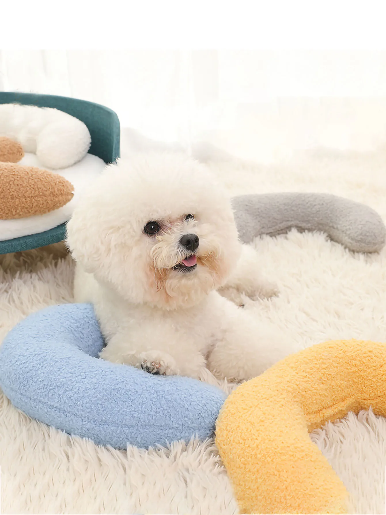 1pc-Pet specific soft pillow, super soft fluffy pet soothing toy, warm cat sleeping pillow- random color