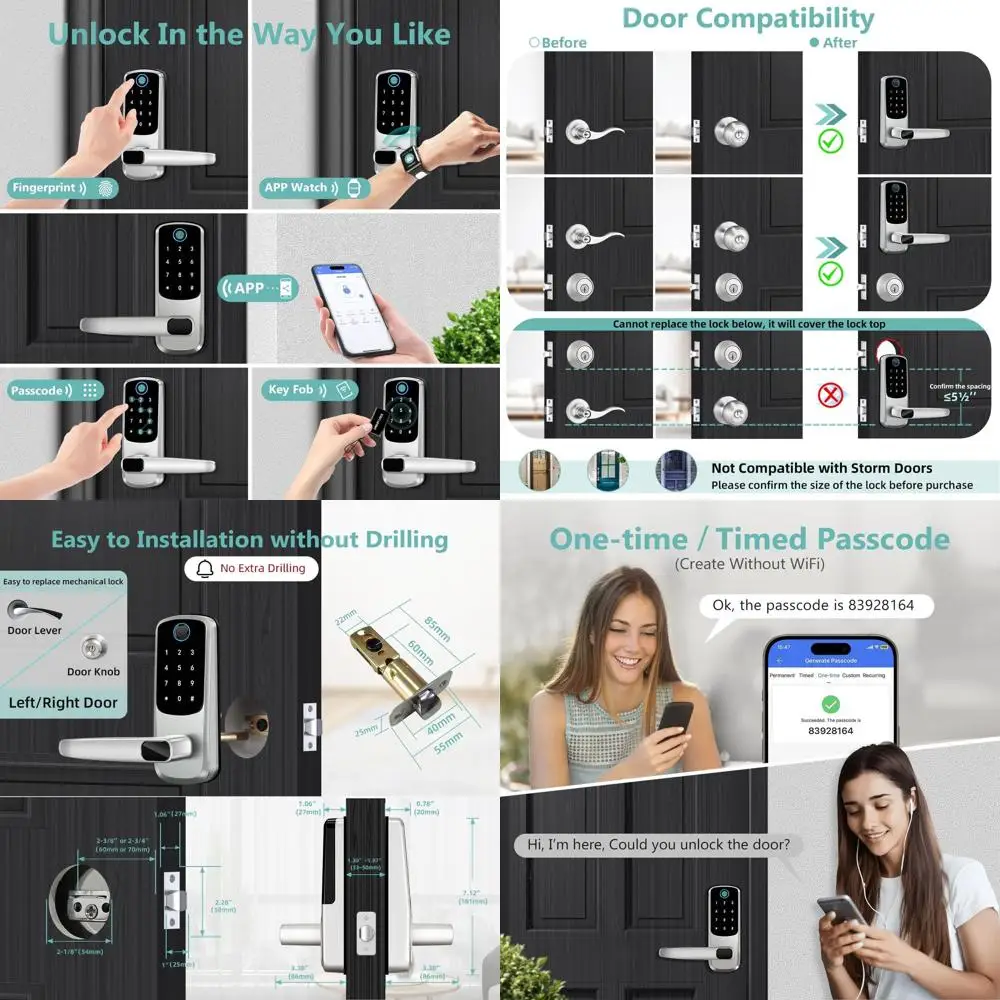Advanced Keyless Entry Door Lock with Touchscreen and Smartphone Control for Enhanced Security