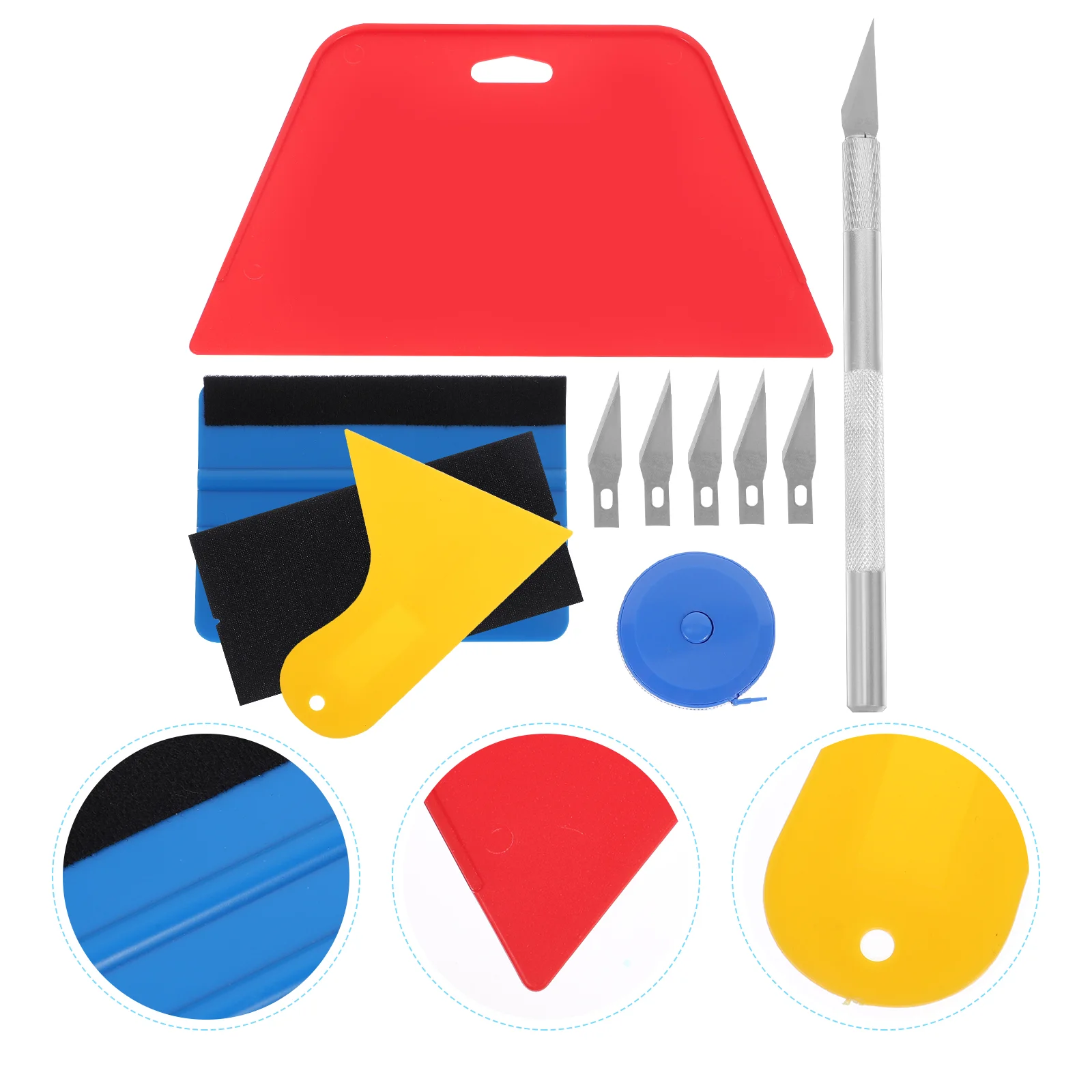 

1 set Wallpaper Tool Kit Plastic Squeegee ABS PVC Steel Roller Smoothing Tools For Window Tint Glass Film Installation