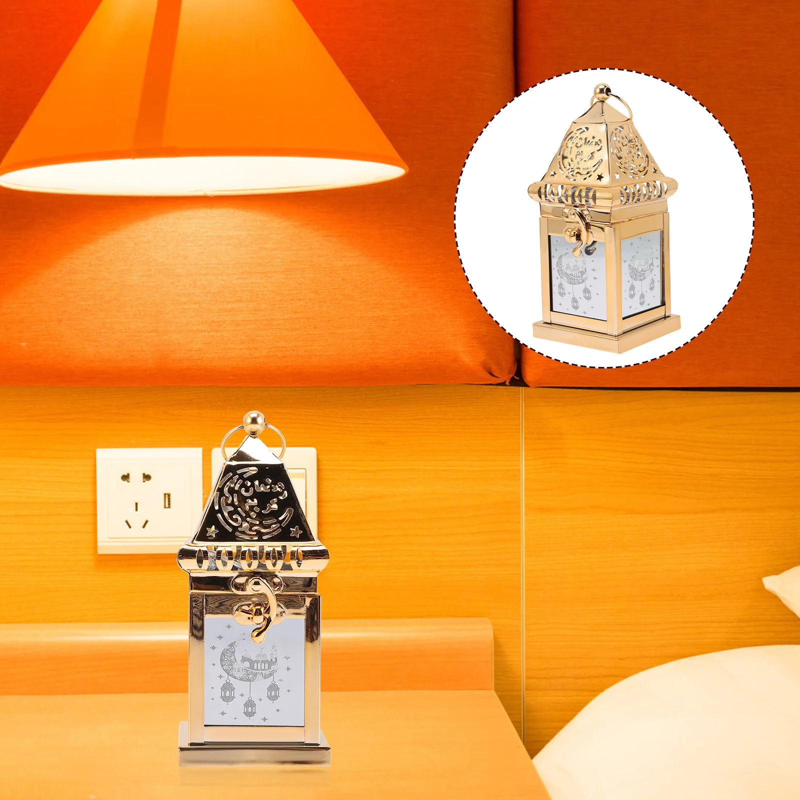 

Metal Ramadan Lantern LED Light Ramadan Home Decor Fine Workmanship Smooth Surface Long Lasting Performance Lantern Decorative
