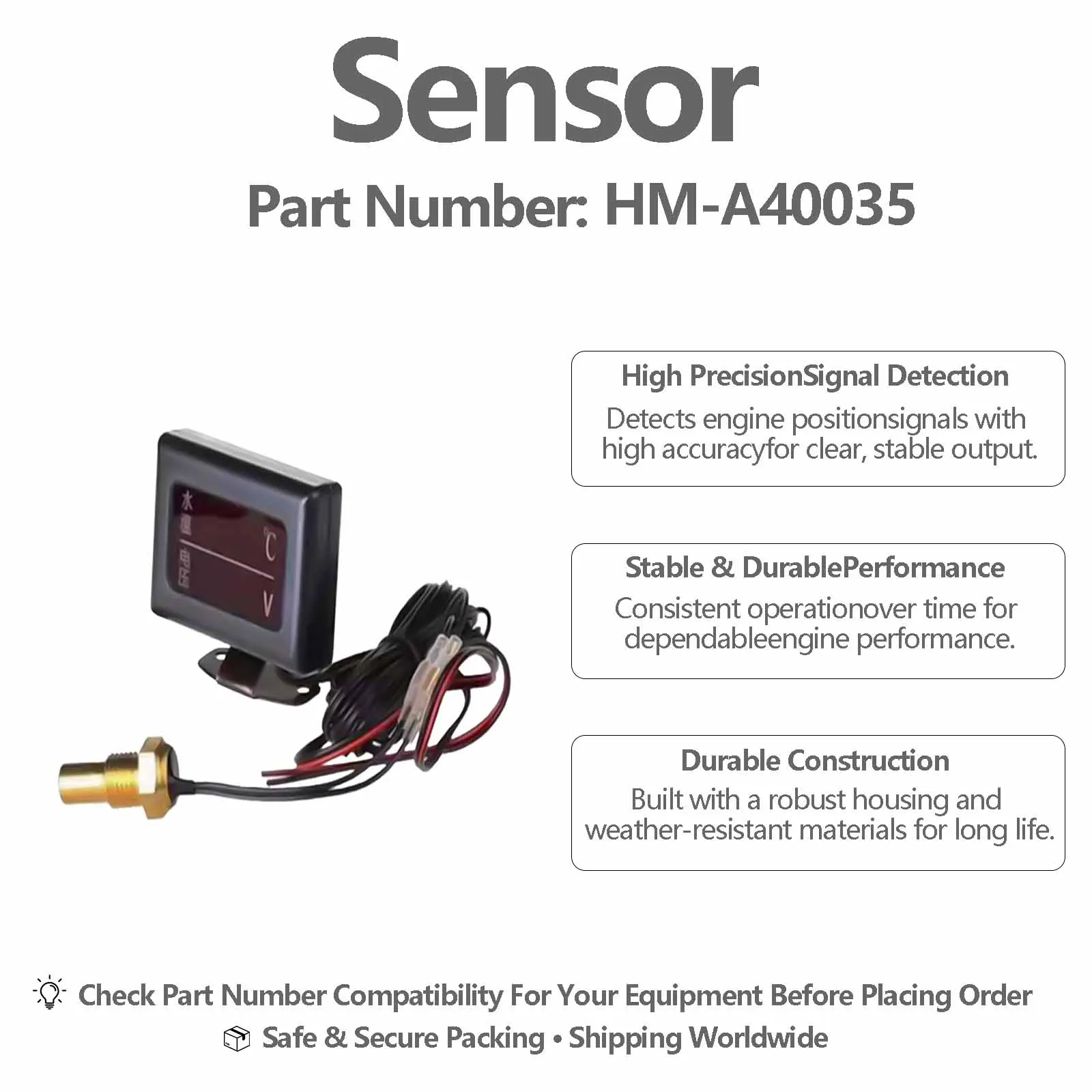 HM-A40035 Water temperature+voltage LCD dual display meter (universal model) For General