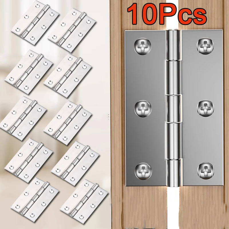 10Pcs Stainless Steel Hinge Wooden Box Mini Hinge Door Fitting For Various Wooden Doors Entrance Doors