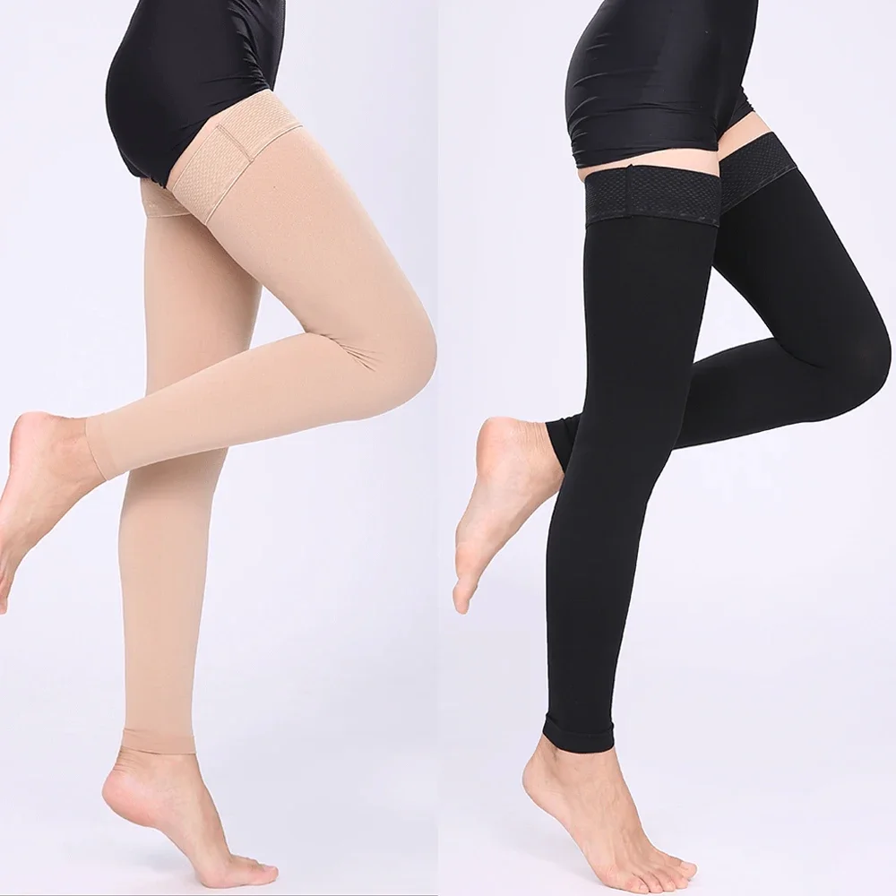 1 Paar 15-20mmhg medizinische Kompressions-Knies trümpfe bis zu 3xl für Frauen und Männer für den Kreislauf, Lymphödem – Detail 24