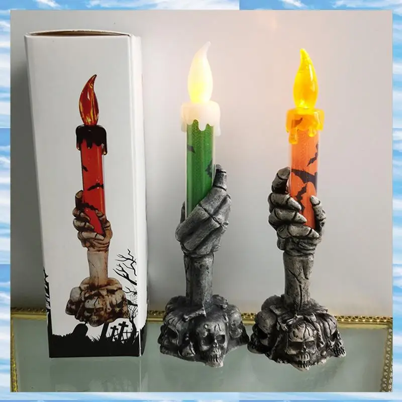 فلاش تريند شموع حفلة الهالوين الهياكل العظمية شبح القرع ديكورات المنزل زينة الهالوين السعيدة #2