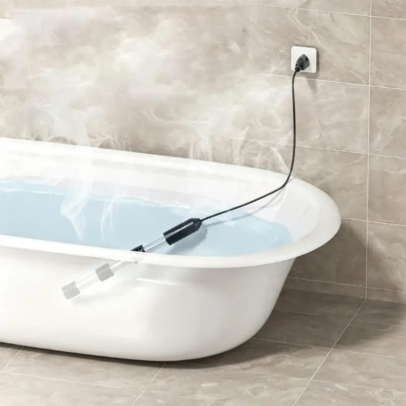 Electric Water Heater Rod with Steel Heating Tube,Power Cord,Direct Water Warming Tool for Home Dorm Bucket Use