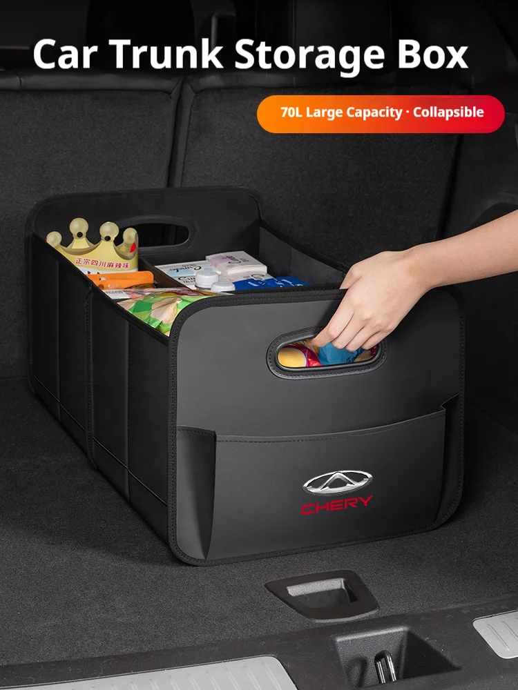 Car Trunk Storage Box Large Capacity Storage Bag Leather For Chery Tiggo 3 4 5 7 Pro 8 Plus Arrizo GX 5x EQ7 Fulwin A3 A5
